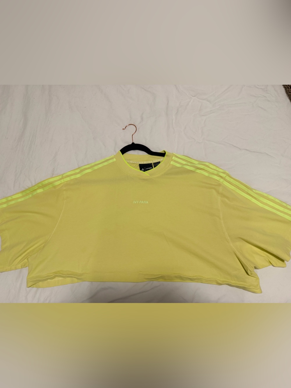 Ivy Park Adidas Neon Yellow Crop Top Tee